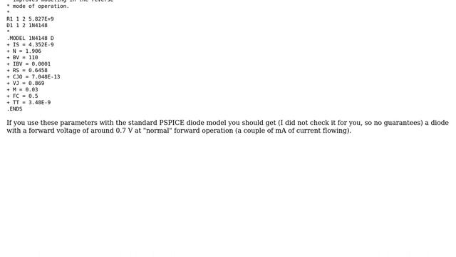 Electronics: How to set forward voltage for a diode model in NGSpice? (2 Solutions!!) смотреть онлайн