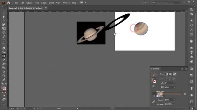 Adobe Illustrator Tutorial  How to Draw a Realistic Looking Planet Saturn With the Gradient Tool