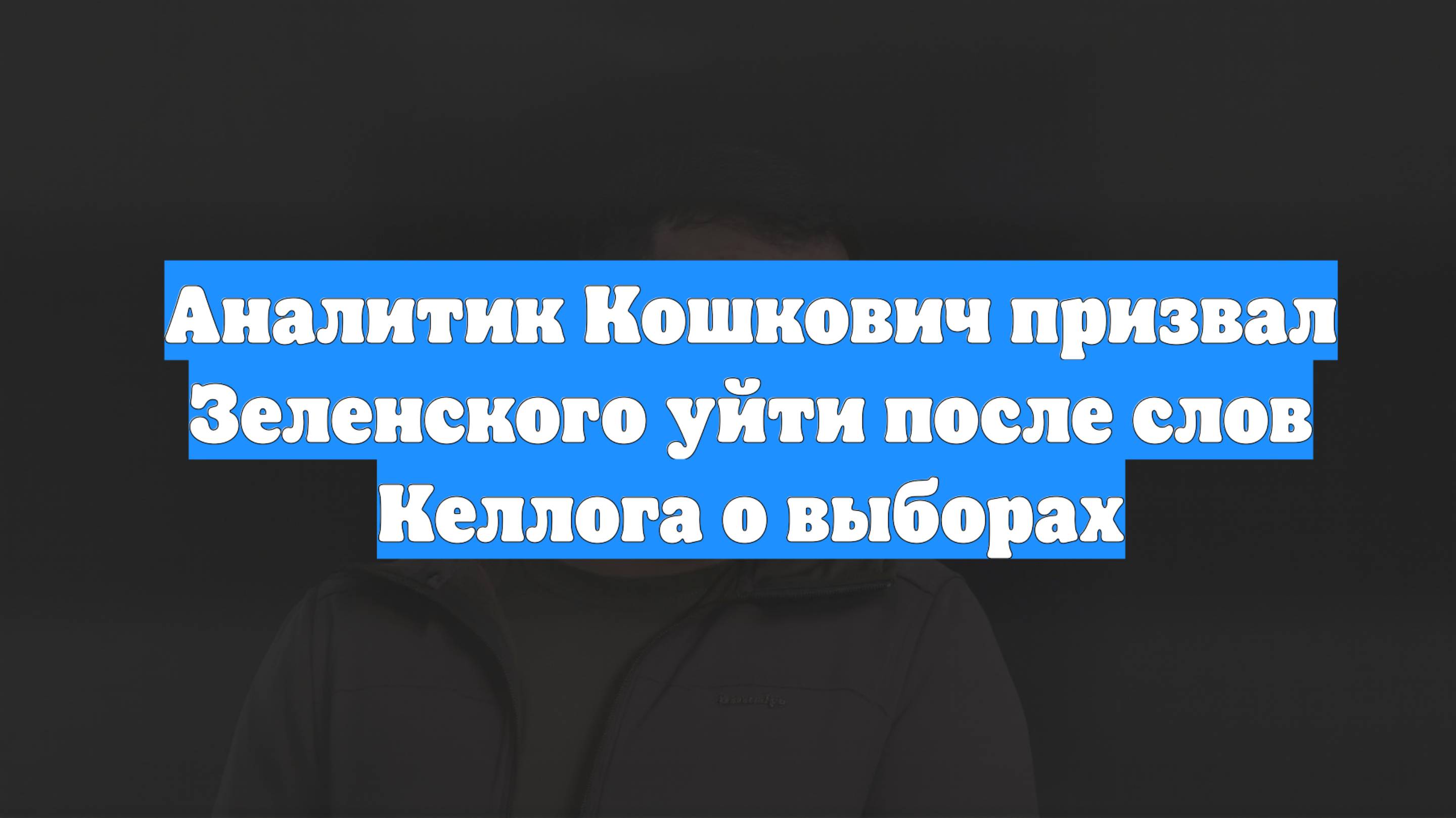 Аналитик Кошкович призвал Зеленского уйти после слов Келлога о выборах