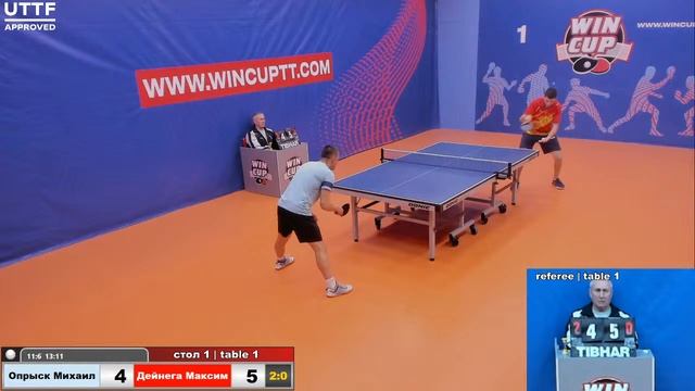 Опрыск Михаил 2-3 Дейнега Максим Турнир  Восток 4  WINCUP 10.05.21 Прямая трансляция Зал1