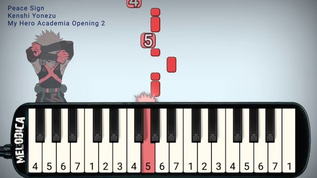 My Hero Academia OP 2 - Peace Sign 『Kenshi Yonezu』 Easy Melodica Tutorial