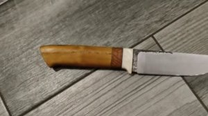 Простой и удобный охотничий нож своими руками из стали 95х18. рукоять-шелковица, лайсвуд, кориан.