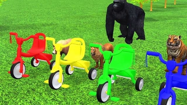 Choose the right slider button Planet Animals Game Lion Leopard Tiger Gorilla Game Funny Video