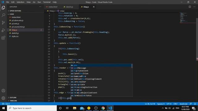 Asteroid Shooting Game Part 1 || JavaScript || Technical Coding
