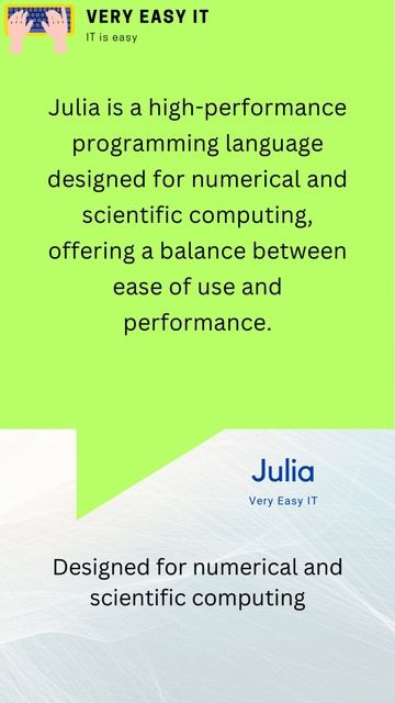 Julia programming language interesting facts | Very Easy IT |  #programming #easy #facts #julia
