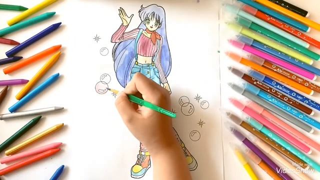 Vẽ tranh tô màu thủy thủ Sao Hoả và Sao Thổ.Draw Sailor Mars and Sailor Saturn.раскраска Сейлор Мун