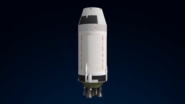 Saturn V stages 3D animation смотреть онлайн