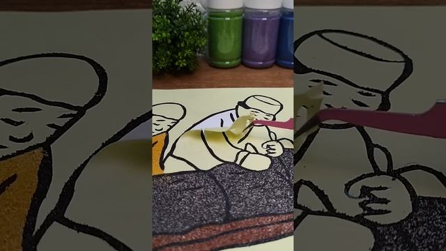 Kisah Cerita Kain Kafan Hitam // Mewarnai Gambar Dengan Pasir Warna Sambil Bercerita