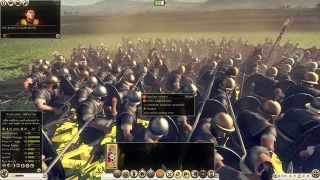 ROME II Total war : Illyrian Thureos Spears VS Auxiliary Infantry смотреть онлайн