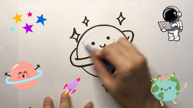 How To Draw Planet | Bolalar uchun sayyora rasm chizish | рисуем планету для детей смотреть онлайн