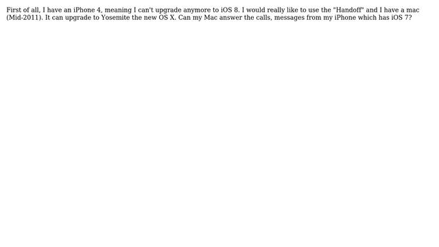 Apple: Would the new HandOff app in iOS 8 and OS X Yosemite work on iOS 7?