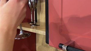 Красная модульная кухня Квадро