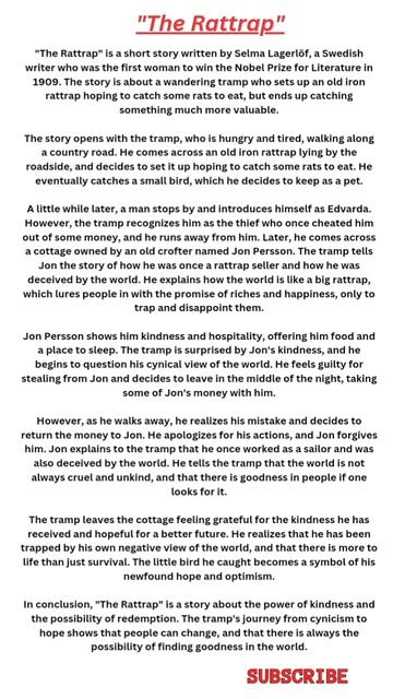 The Rattrap- CBSE English Class 12 #Summary#NCERTBook #Flamingo