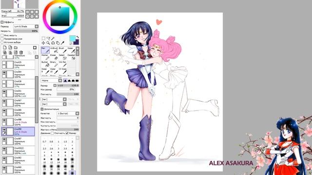Draw anime // Sailor Moon // Paint Tool Sai смотреть онлайн