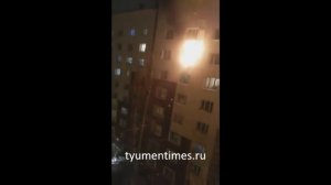 Начало жуткого пожара в Тюмени на Олимпийской, 4