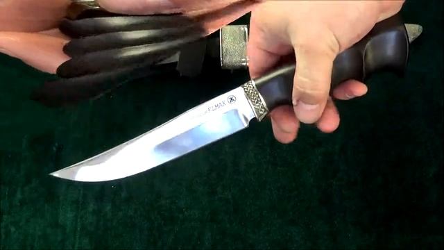 Нож Осётр (порошковая сталь Uddeholm ELMAX)-деревянные ножны смотреть онлайн