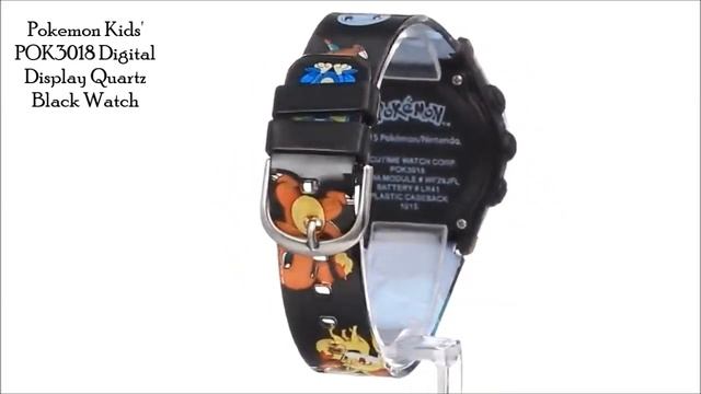 Pokemon Kids POK3018 Digital Display Quartz Black Watch