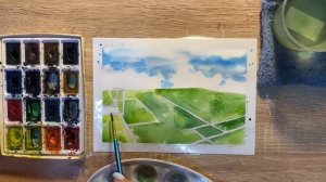 Как нарисовать футбольное поле карандашом и акварелью начинающим | Рисунок для детей