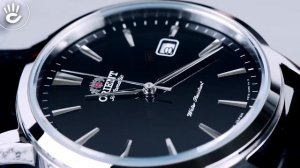 Đồng hồ Orient #25 | Review đồng hồ Orient RA-AC0F05B10B mặt đen size 41mm thiết kế 3 kim 1 lịch