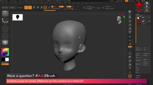 #AskZBrush： “Is there a way to create ZSpheres on the surface of a Subtool？”