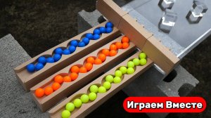 Строим большие горки с шариками ! Строим вместе ОГРОМНЫЕ ГОРКИ ! Видео для детей