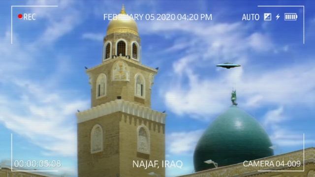 Najaf UFO Sighting as Cleric's Followers Storm Protest Camp - Iraqi Webcam Captures Footage of UFO смотреть онлайн