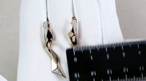 Золотые серьги Александра с фианитом кл3510асбк