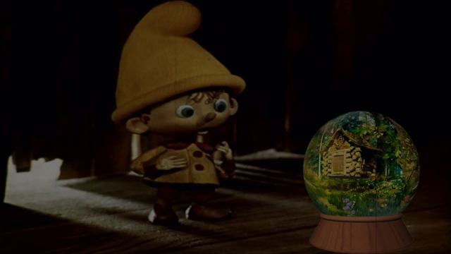 Маленький гном и бабочка