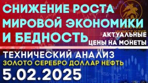 Снижение роста мировой экономики и БЕДНОСТЬ. Анализ рынка золота, серебра, нефти, доллара 05.02.2025