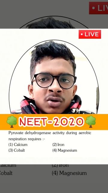 pyruvate dehydrogenase activity during aerobic respiration requires:- #neet  #neetinsan