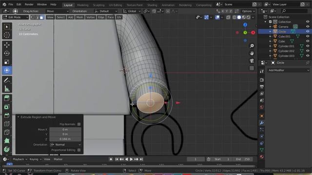 Modelado de Lego Brazos y cara - Blender