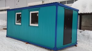 Блок контейнер вагончик металлический бытовка 2.40х6х2.40м с утеплением 50мм с печкой