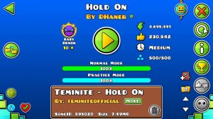 Hold On 100% By:DHaner,Easy Demon