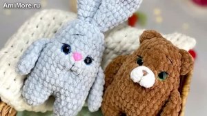 Амигуруми: схема Зайка и Мишка | Игрушки вязаные крючком