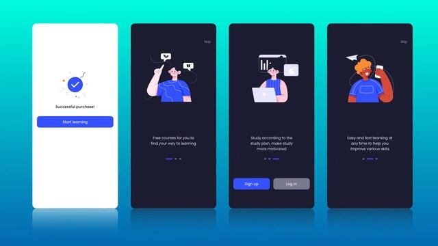 online learning app ui lit 50+ pages and vector illustrations free
