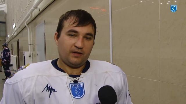 Интервью игрока команды АМК Артамонцева Вячеслава после матча ХК ПОЛИЦИИ МОСКВЫ vs АМК смотреть онлайн