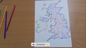 Контурная карта Флаги Великобритания и Ирландия