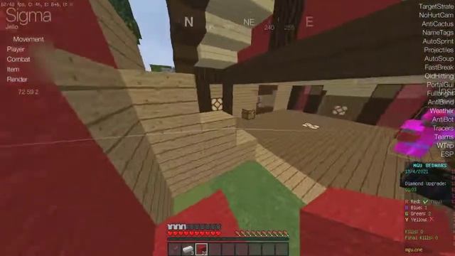 Hacking on intave anticheat bedwars with Sigma 5! Scaffold killaura bypassed?! смотреть онлайн