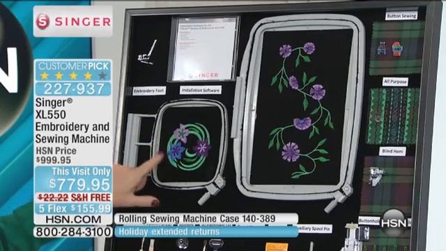 Singer XL550 Embroidery and Sewing Machine смотреть онлайн