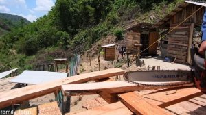 The Construction Process of the Family's New Wooden House Frame | Family Farm