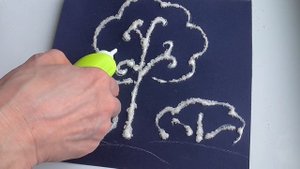 Простая аппликация "Зимние деревья"