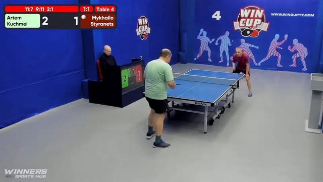 14:30 Кучмей Артем 3-1 Стиранец Михаил стол 4 ЮГ-3 04.07.22 смотреть онлайн