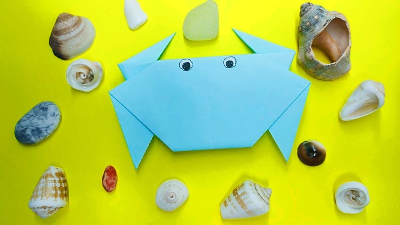 Оригами Краб | Краб из бумаги | смотреть онлайн