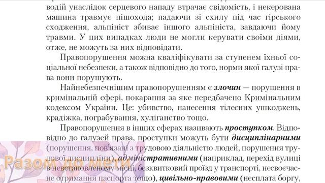 Правопорушення. Поняття та види правопорушень. Правознавство 9 клас Аудіоурок смотреть онлайн