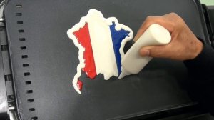 FRENCH FLAG MAP PANCAKE ART with National Anthem of France