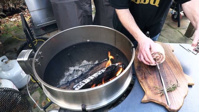Porchetta on the Weber Kettle Rotisserie