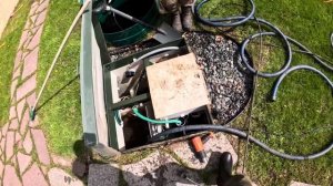 Топас 10, самотеком в колодец, далее насосом на рельеф. Сервис с откачкой АСМ, ремонт компрессоров