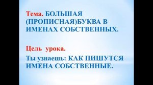 2 класс Русский язык  Большая буква в именах собственных