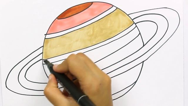 Learn Colors with Coloring Book Saturn | How to Draw and Color KidsTV