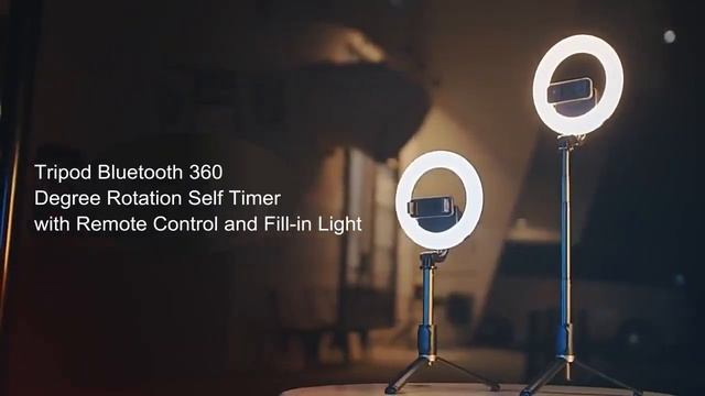 Tripod Bluetooth 360 Degree Rotation Self Timer with Remote Control and Fill-in Light